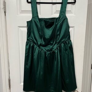 Wild Fable Emerald Satin Party Dress